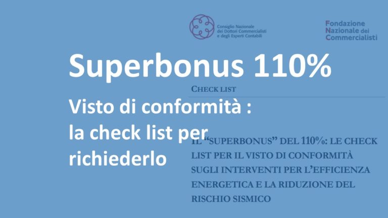 Superbonus : Check List Per La Richiesta Del Visto Di Conformità - Ecostili