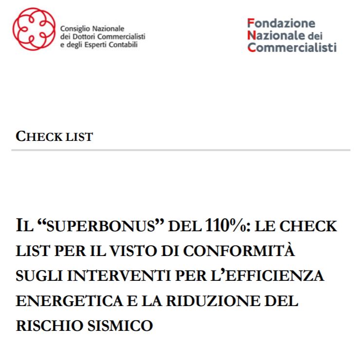 Superbonus 110% - Check List Per La Richiesta Del Visto Di Conformità ...